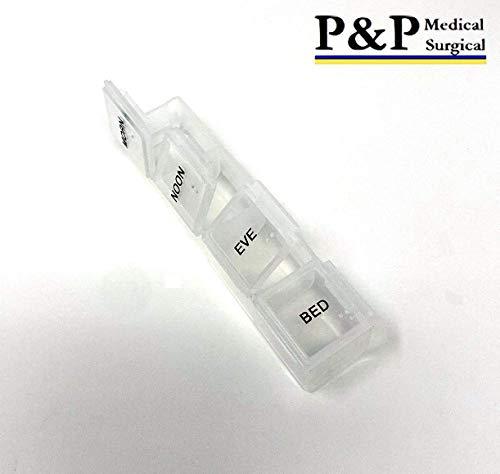 P&P Medical Surgical Weekly AM/PM Pill Box Portable Travel Prescription & Medication Pill Case Organizer (7-Day / 4-Times-A-Day) with Large Removable Compartments and Moisture-Proof Design Box of 10