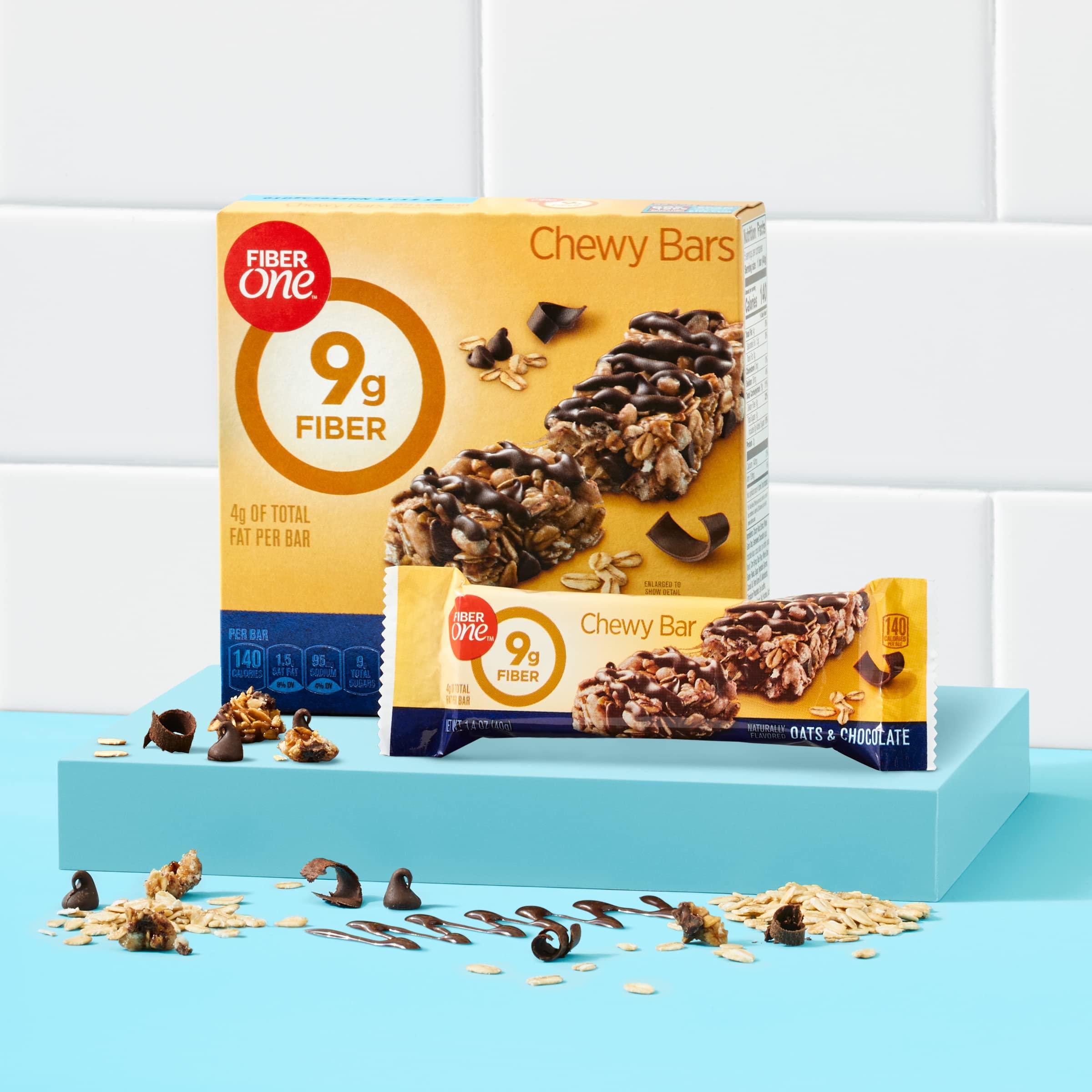 Fiber One Fiber One Chewy Bars, Oats & Chocolate, Fiber Snacks, 5 ct (Pack of 2)