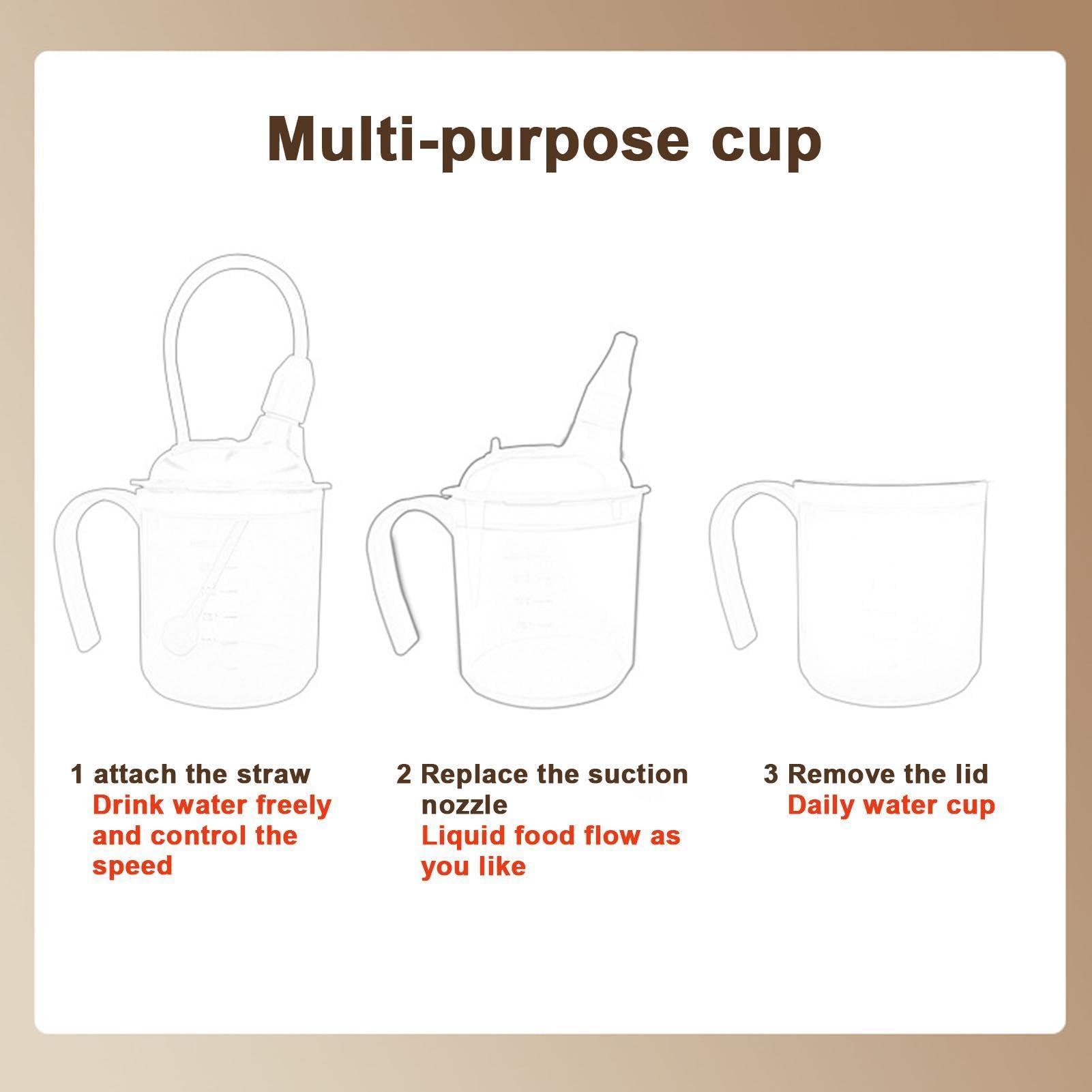 GEDOX GEDOX Adult Sippy Cups - Leak Proof Adult Cup | 300ml Spill Proof Drinking Cup | Lightweight Elderly Sippy Cup | No More Spills Cups For Adults | Hot Cold Beverages For Adult Training Cup, Creamy