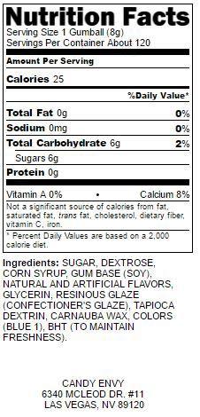 Candy Envy Large 1" Royal Blue Gumballs - 2 Pound Bag - Approximately 120 Gumballs Per Bag