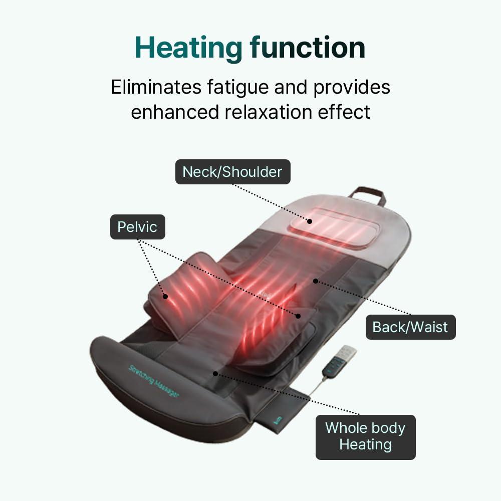 Klug Klug Stretching Massager Ultra, Effortless auto-Stretching Mat, Ease Back & Neck Pain with 3 Intensity Levels 7 Exceptional Programs, 2 Levels of Heat Function, Foldable & Portable Design