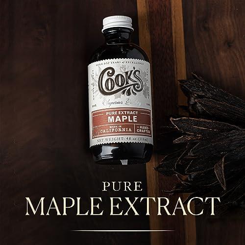 COOK'S Cook's, Pure Maple Extract, All Natural Premium Maple Sap from Vermont's Finest Maple Trees, 4 oz