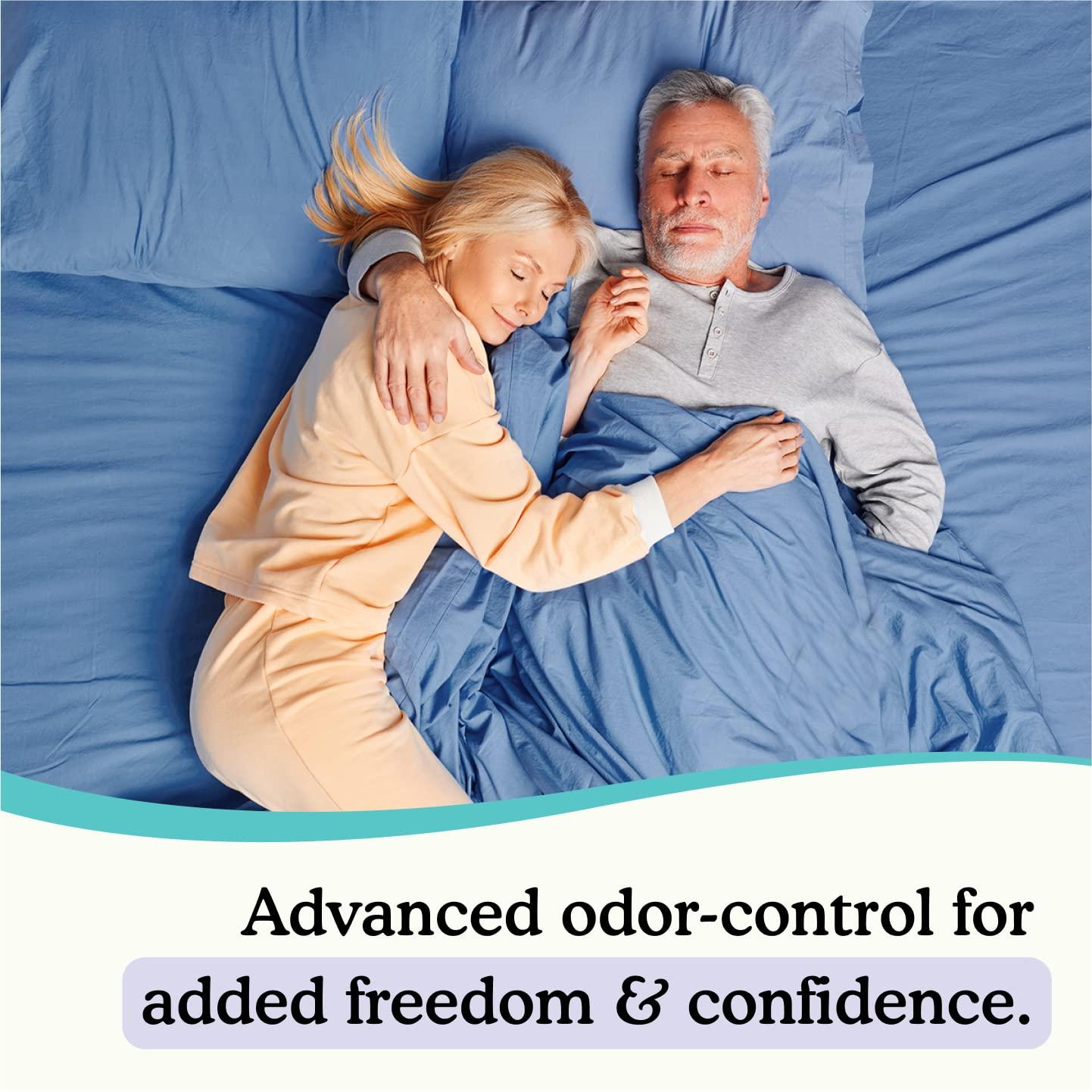 Because Because Overnight Absorbency Pull Ups - Adult Disposable Incontinence Underwear, Extra Absorbent Nighttime Pull Ups for Men and Women, White, Large, 80 Count (4 Packs of 20)