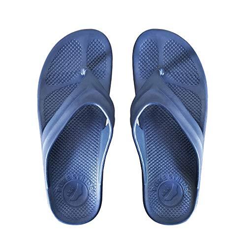 Pure Stride Pure Stride Therapeutic Flip Flops, Orthotic Thong Sandals for Plantar Fasciitis, Metatarsal and Heel Spurs, Feet Pain Relief and Arch Support - Navy, Men’s Size 13