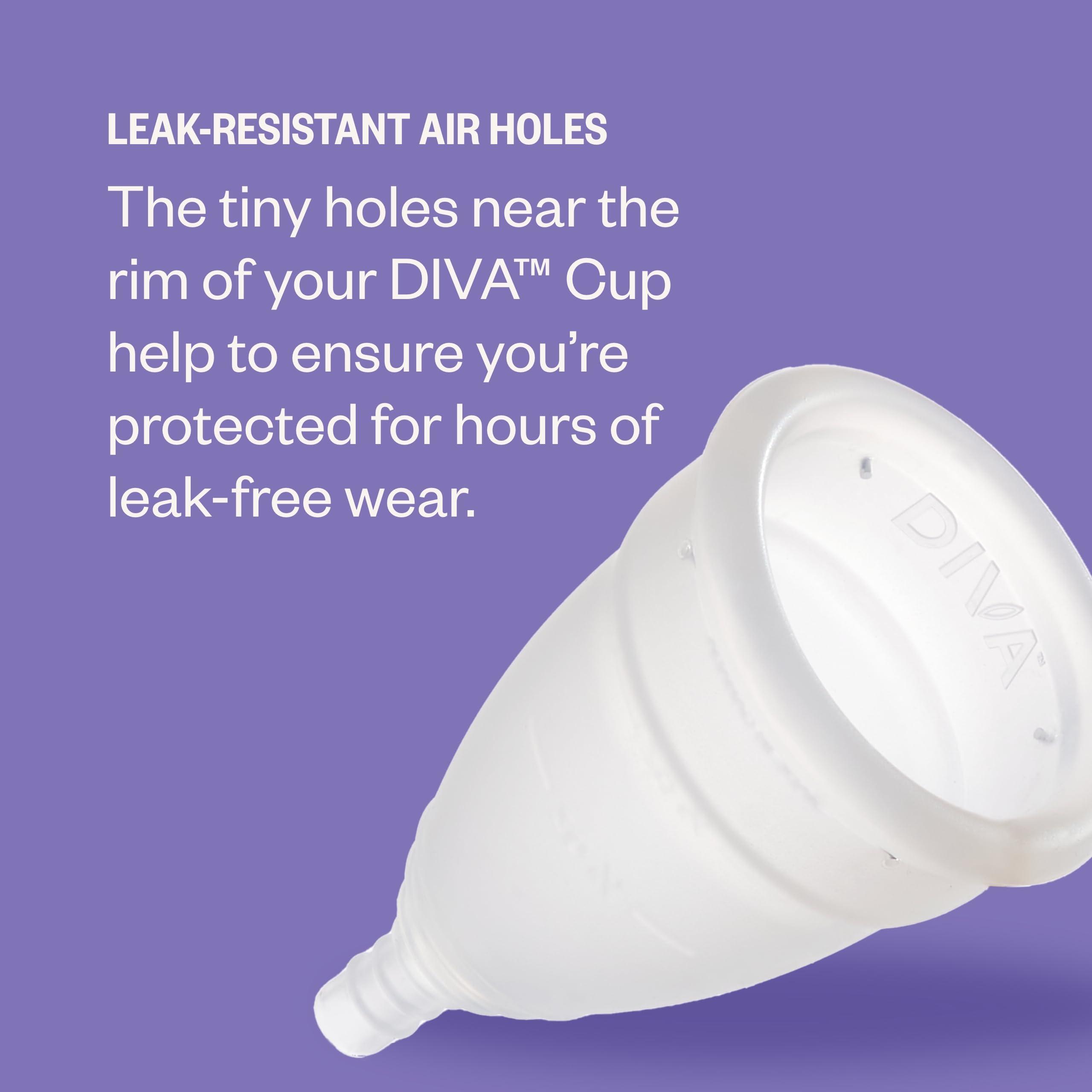 DivaCup DIVA Cup - Medical Grade Silicone Cup for Period Care - Reusable Menstrual Cup - Up to 12 Hours of Continuous Wear - Model 1 (For Medium to Heavy Flow)