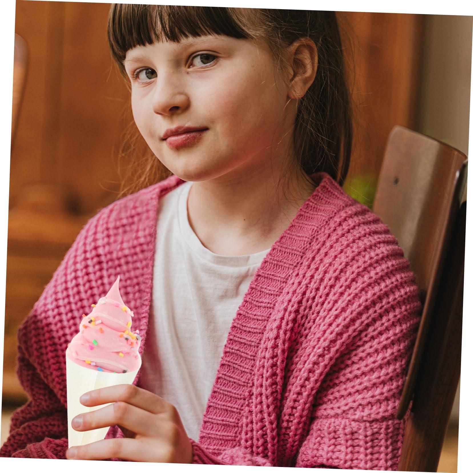 JECOMPRIS 100pcs Ice Cream Veneer Roll Chip Cones Food Cones Food Holder Wood Tasting Cones Wooden Ice Cream Cones Wooden Food Cone Popcorn Cones Wood Ice Cream Holder Wooden Dessert Cones