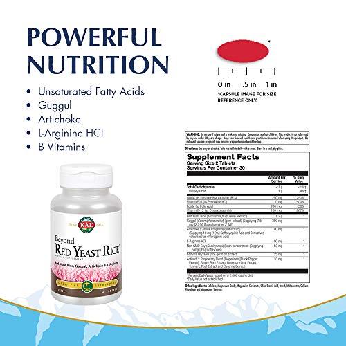 KAL KAL Beyond Red Yeast Rice | Clinical Formula with B Vitamins, Guggul, Artichoke, L-Arginine HCl, 60 Tablets