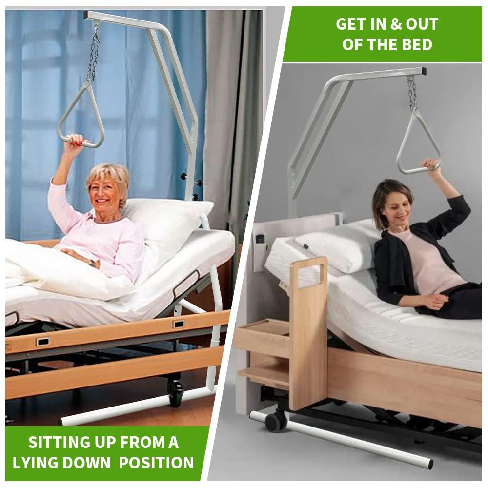 Koardink Koardink Bed Trapeze, Trapeze Bar for Bed Mobility with 300 LBS Weight Capacity Hospital Bed Triangle Pull Up Floor Stand Bar Assisting Elderly in Bed Tool-Free Assemble, Strong and Work Well