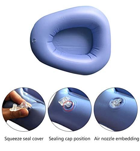 MHKGIOA MHKGIOA Portable Air Inflation Toilet for Paralysis & Bedridden People - Washable Bedpan for Man and Woman with Air Pump(Blue)