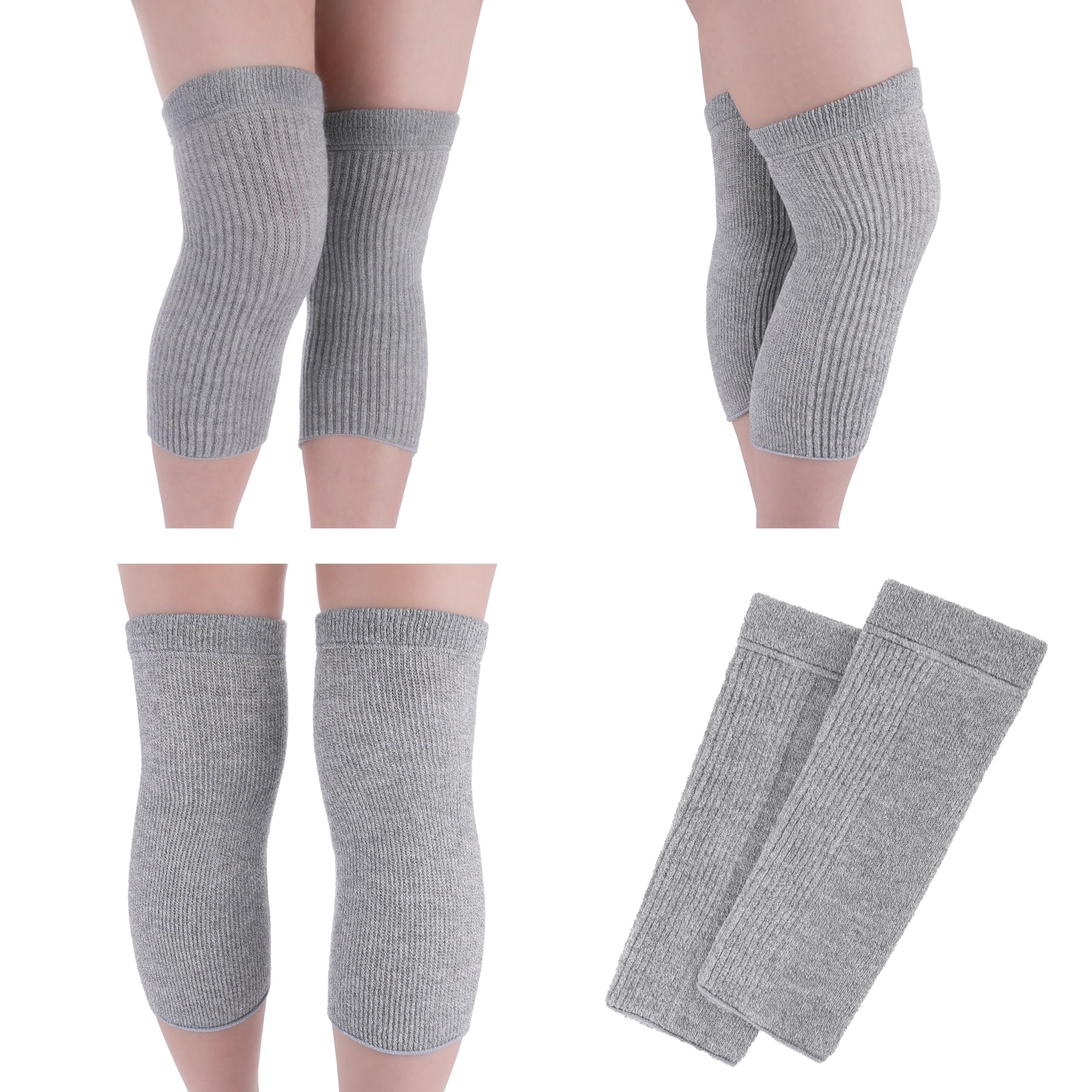 SENIOR ICARE SENIOR ICARE Elastic Cotton Knee Warmers, Knee Sleeves for Men and Women - Circulation Support and Joint Pain Relief, Arthritis Aid, One Pair, Made in Japan