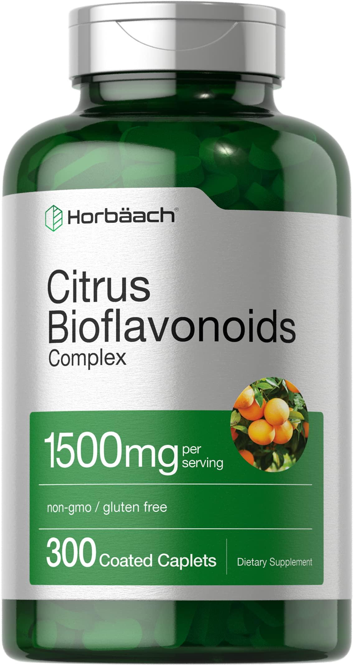 Horbäach Horbach Citrus Bioflavonoids Supplement | 1500mg | 300 Caplets | Vegetarian, Non-GMO, and Gluten Free Formula | Value Size