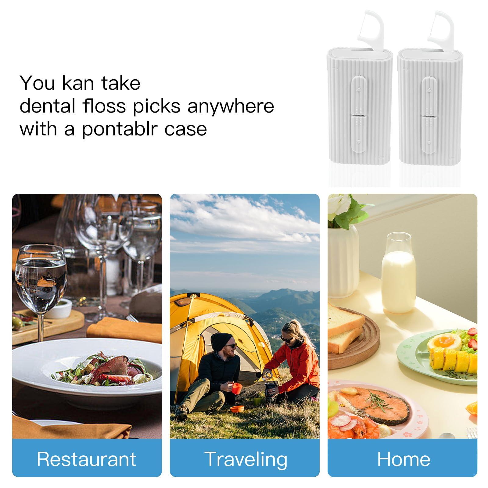 LIAMOSS Ultra-Small Dental Floss Picks 2 Dispenser,Shred Resistant Flosser,120 Count Floss Sticks,Best Denal Tools for Oral Care,for Anywhere