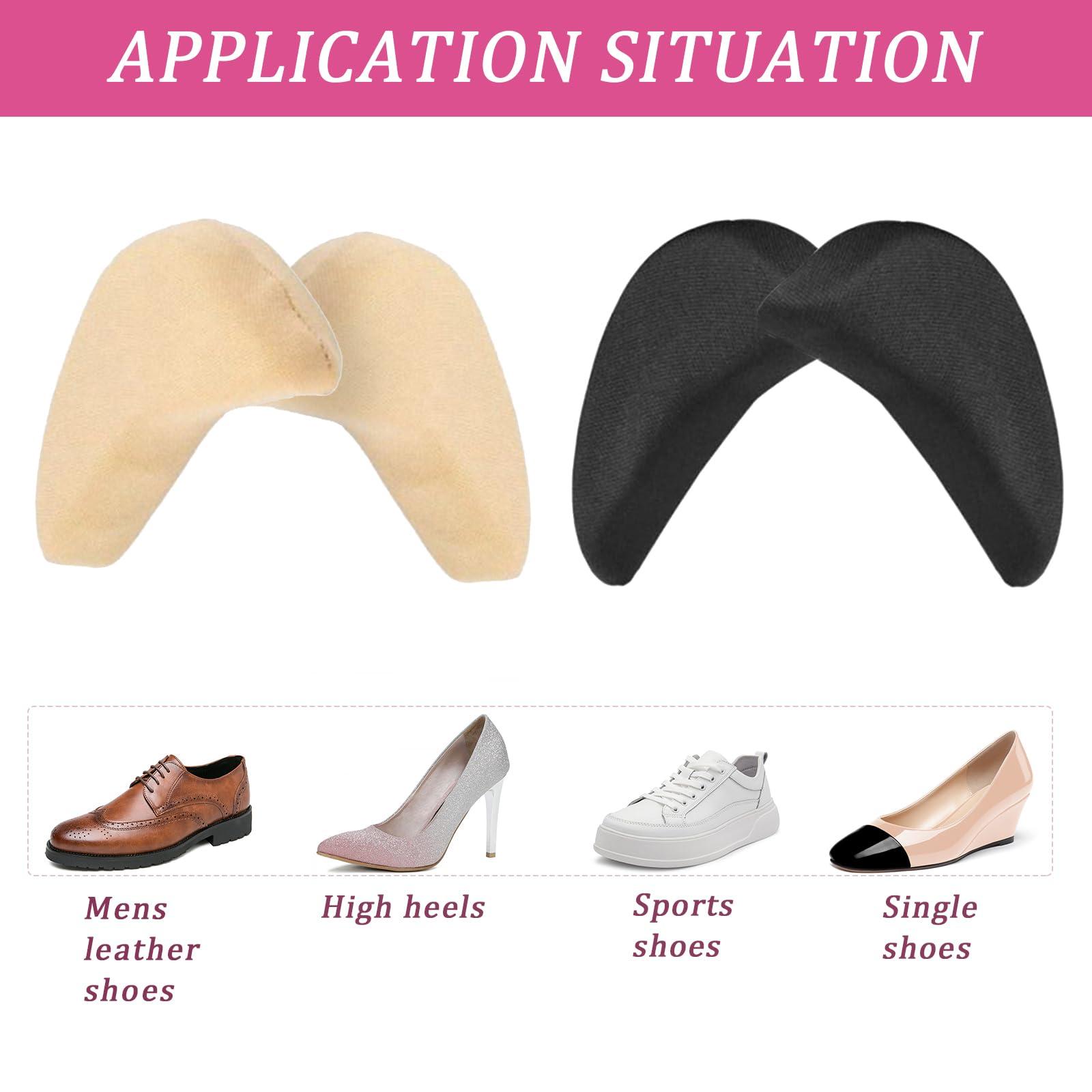 Egowry Toe Inserts for Shoes Too Big, 2 Pairs Foam Toe Filler to Make Shoes Fit Tighter, Shoe Toe Filler Inserts for Women Men, Pumps, Flats, Sneakers (Leopard Print)