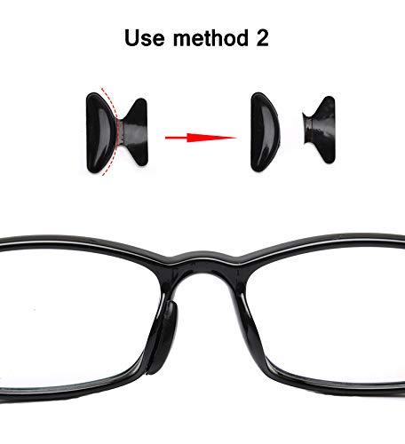 BOJOD Silicone Eyeglass Nose Pads Adhesive Silicone Anti-Slip Nosepads for Eyeglass Sunglasses 12 Pairs 2.8mm Black