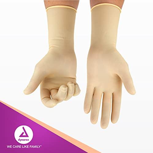 Dynarex Dynarex Sterile Disposable Latex Surgical Gloves, Powder-Free, Sterilely Packaged in Pairs, Professional Medical and Healthcare Use, Veterinary Clinic, Bisque, Size 6.0, 1 Box of 50 Pairs of Gloves