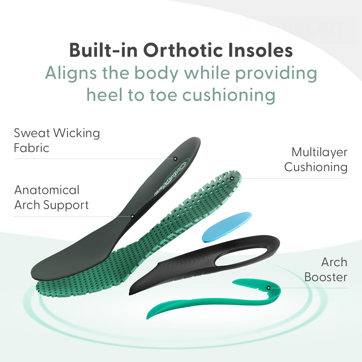 Orthofeet Orthofeet Men\'s Orthopedic Black Knit Yari Hands-Free Sneakers, Size 14