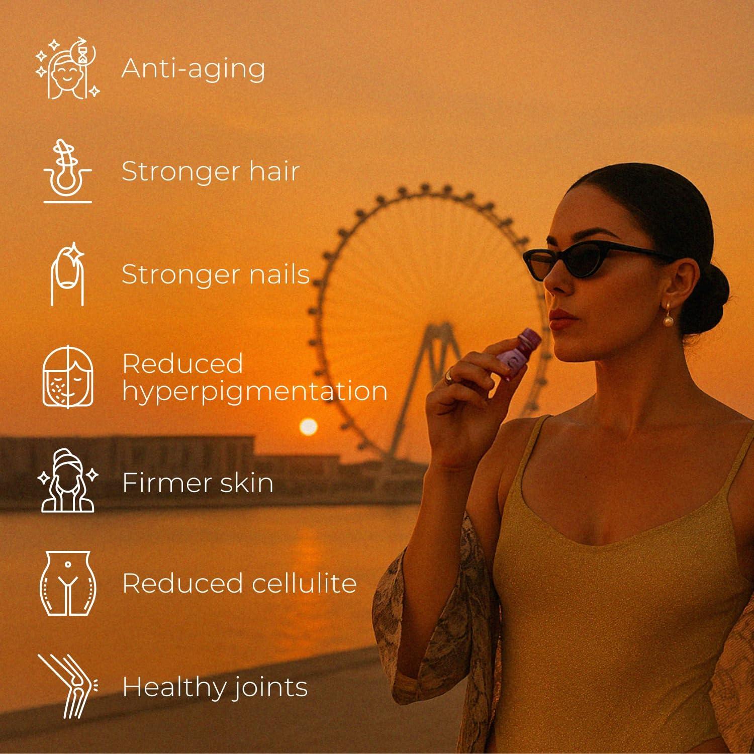 Primabiotic PRIMABIOTIC Liquid Collagen - High Collagen Content [10,000 Mg] Per Serving - Hydrolyzed Collagen and 12 Vitamins - Gluten Free- 900 Ml - Pack of 30 Bottles x 30 Ml