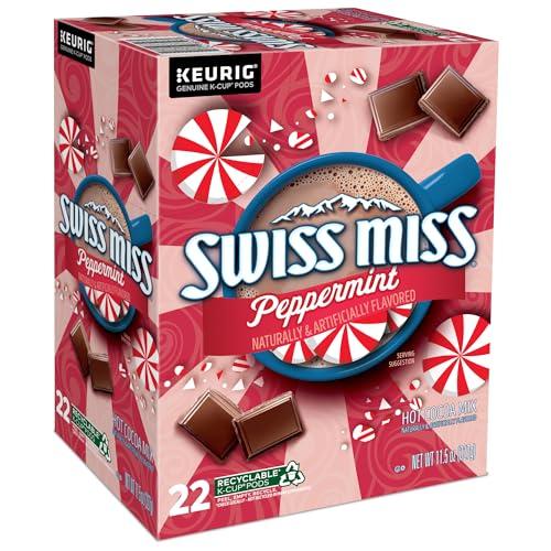 Swiss Miss Swiss Miss Peppermint Hot Cocoa, Single-Serve Keurig K-Cup Pods, Hot Chocolate, 88 Count (4 Packs of 22)