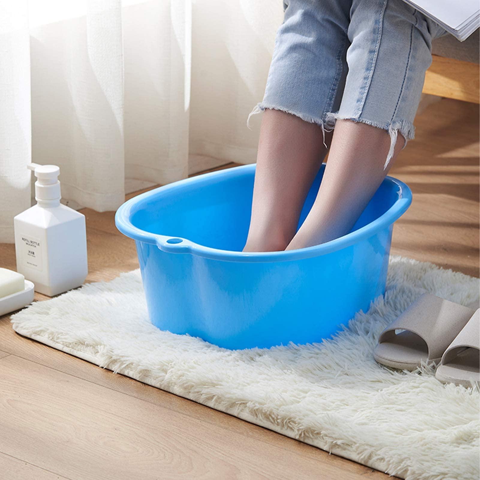 AXLOFO AXLOFO Foot Soaking Bath Basin, Large Plastic Foot Soaking Tub, Foot Massage Foot Bath Bucket, Great for Getting The Dead/Old Skin Off Your Feet (bluebasin)
