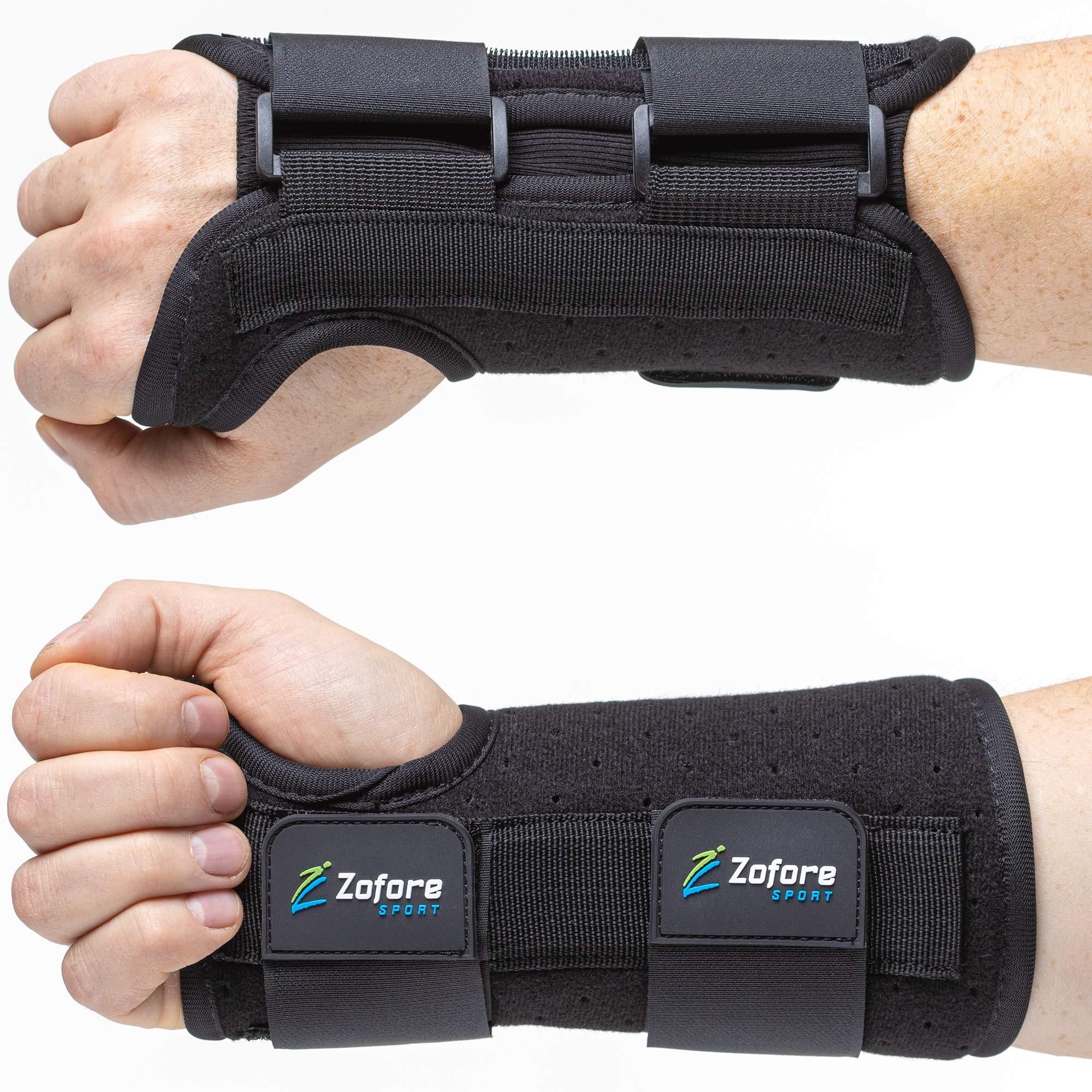 ZOFORE SPORT Carpal Tunnel Wrist Brace Night Support and Metal Splint Stabilizer [Single] - Helps Relieve Tendinitis Arthritis Carpal Tunnel Syndrome Pain - Reduces Recovery Time for Men Women - Right (S/M)