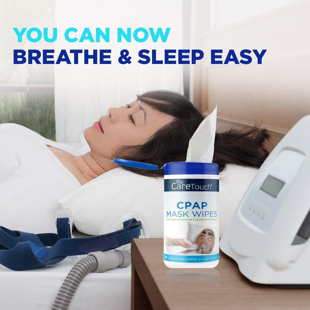 Care Touch Care Touch CPAP Wipes - Unscented | CPAP Cleaner | 3 Packs of 70 Unscented CPAP Mask Cleaning Wipes - 210 Total of CPAP Mask Wipes