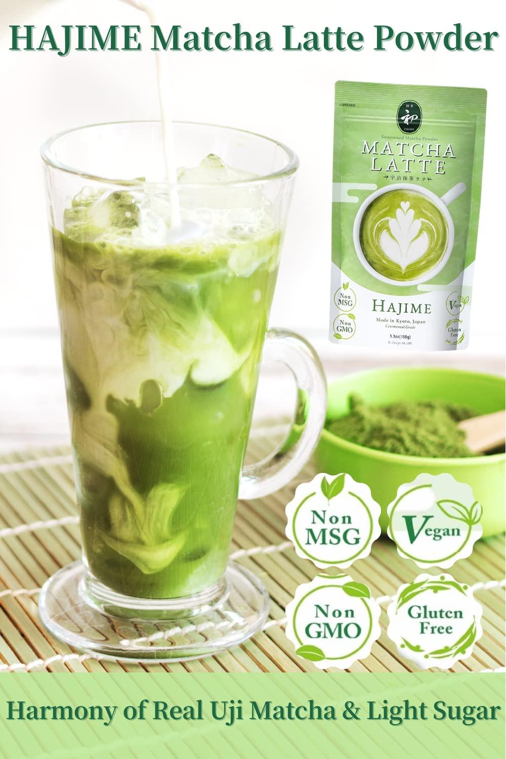 BJDesign BJDesign Matcha Latte Powder “HAJIME” Sweetened Matcha Green Tea Powder - Authentic Japanese Origin - Non MSG, Non GMO, Vegan, Gluten Free (5.3 Ounce)