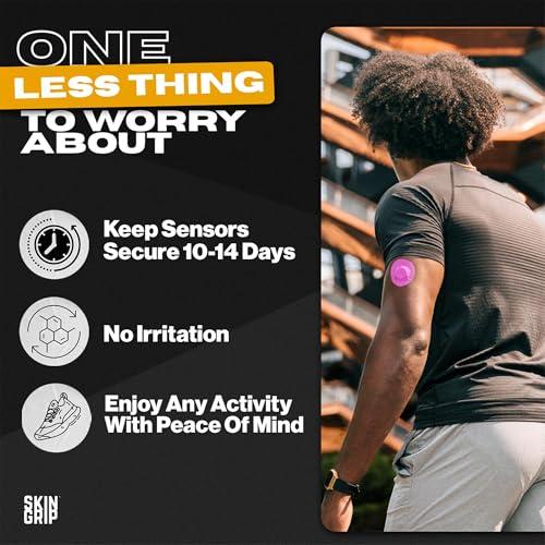 Skin Grip Skin Grip Adhesive Patches for Freestyle Libre 3 CGM Waterproof & Sweatproof Adhesive for 10-14 Days, Pre-Cut Adhesive Medical Tape, Continuous Glucose Monitor Sensor Cover 20 Pack, Pink