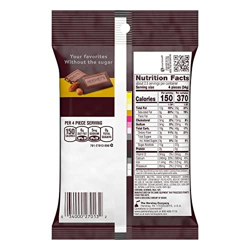 HERSHEY'S HERSHEY\'S Zero Sugar Chocolate with Almonds Candy Bag, 3 oz