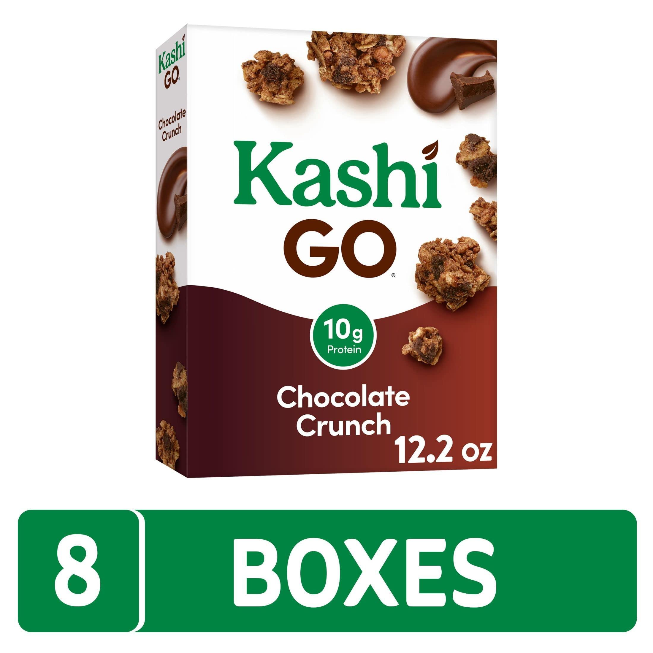 Kashi Kashi GO Cold Breakfast Cereal, Fiber Cereal, Vegan Protein, Chocolate Crunch (8 Boxes)