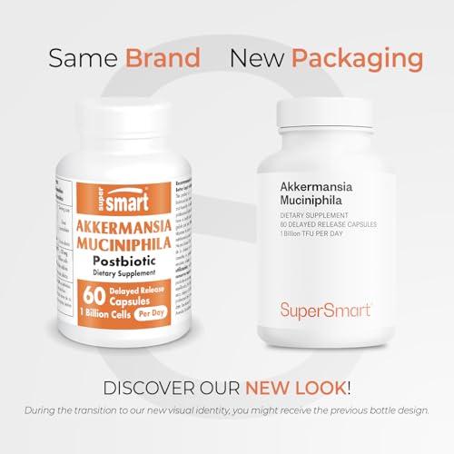 Supersmart Supersmart - Akkermansia Muciniphila Postbiotic 1 Billion Non-Living Cells per Day (Maximum Strength) - GLP-1, Digestive & Gut Health Supplement | Non-GMO & Gluten Free - 60 Delayed Release Capsules