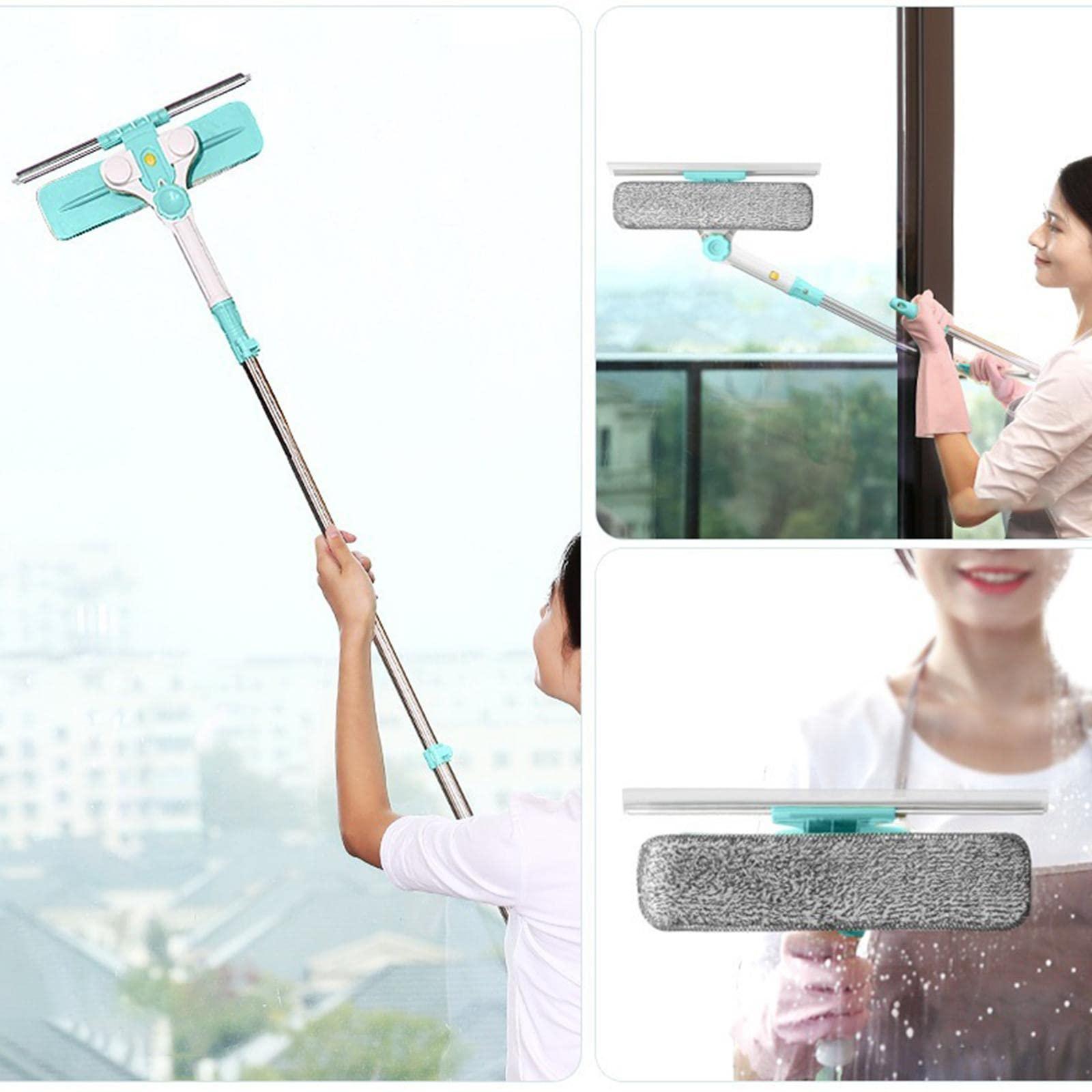 IEUDNS IEUDNS Window Squeegee Cleaner, 3 in 1,U Shape Cleaner Kits with Extension Pole, Telescopic Double Sided Cleaner for High Floor, Window