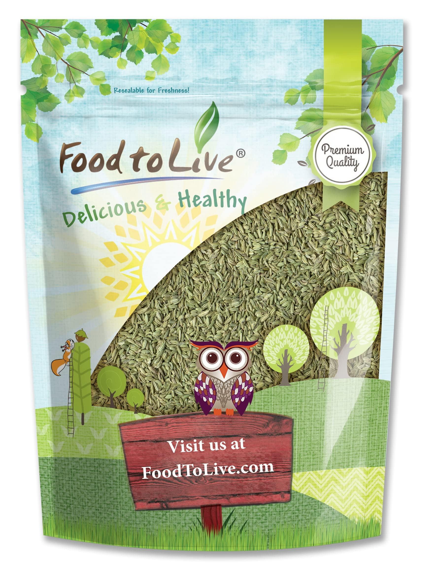 Food to Live Food to Live Fennel Seeds, 1 Pound Whole Raw Seeds, Non-Irradiated, Kosher, Vegan, Bulk. Sweet Licorice Flavor. High in Dietary Fiber. Great for Fennel Tea