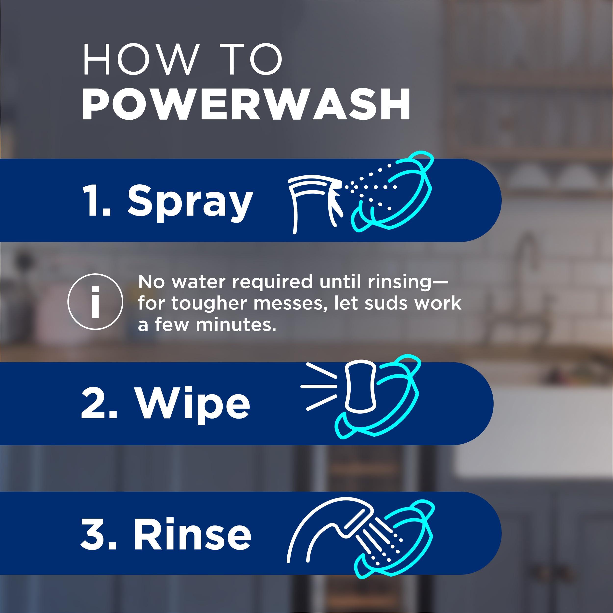 Dawn Dawn Powerwash Spray, Dish Soap, Dishwashing Liquid, Cleaning Supplies, Lemon, 1 Starter Kit + 3 Refills, 4 units of 16oz (64oz)