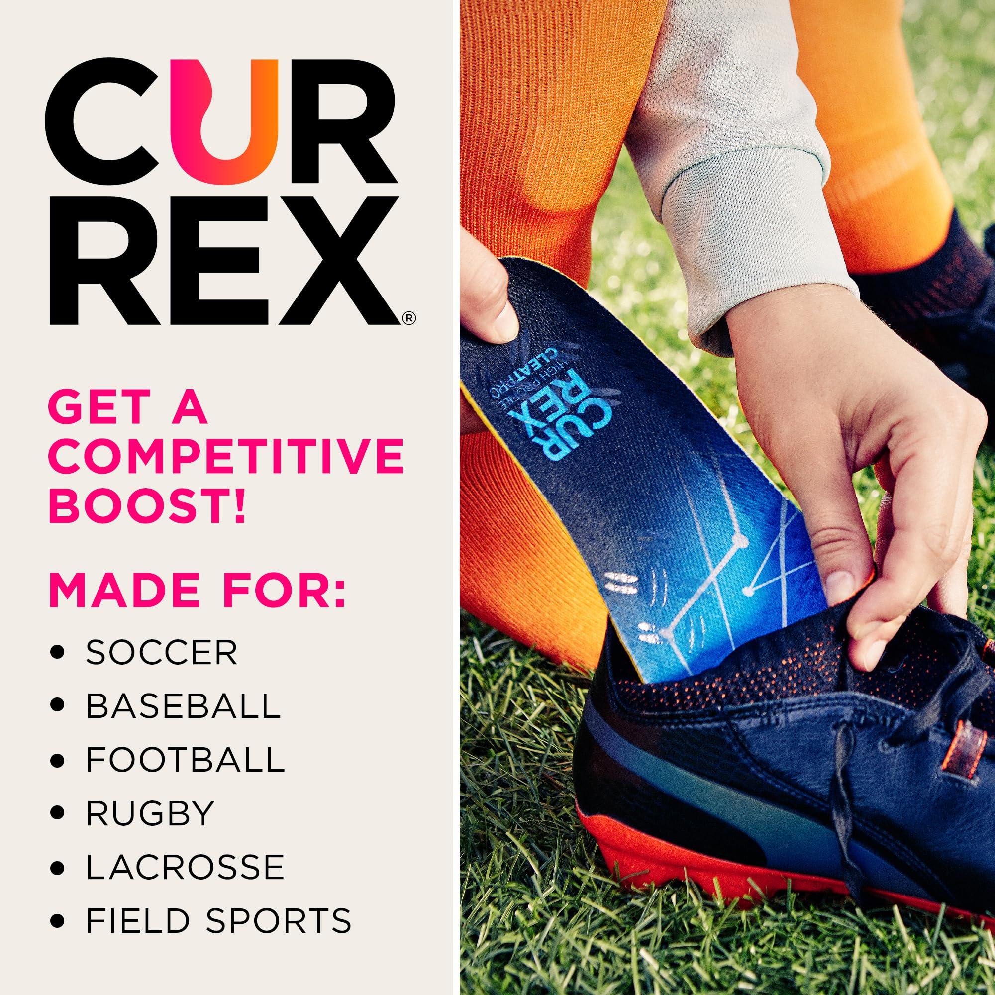 currex CURREX CleatPro Sport Insoles for Soccer Cleats, Football Cleats, & Field Sport Shoes Stabilizing Inserts to Help Reduce Fatigue, Prevent Common Injuries for Men, Women & Kids Medium Arch, XS