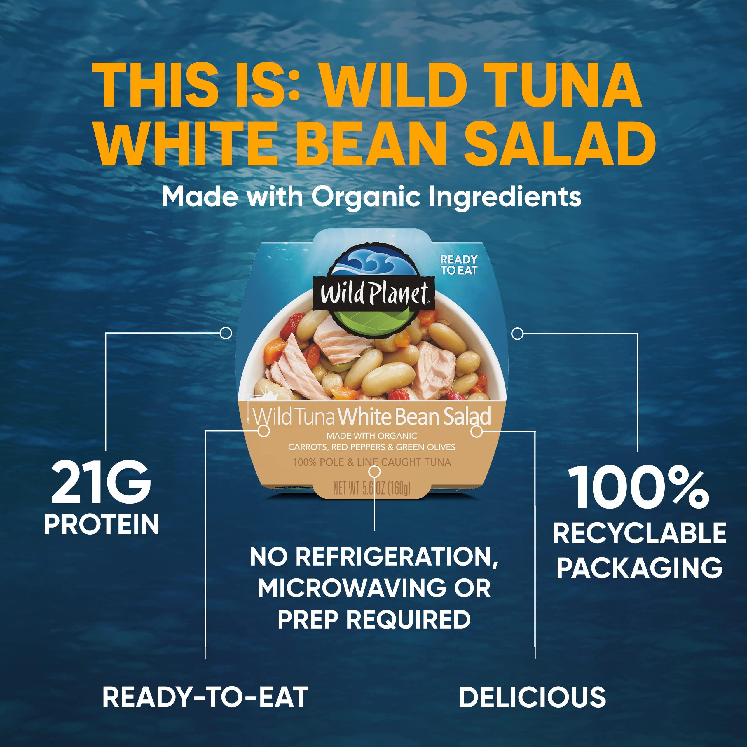 Wild Planet Wild Planet Ready-To-Eat Wild Tuna White Bean Salad With Organic Chickpeas, Carrots, Red Peppers & Green Olives 5.6oz (Pack Of 12)
