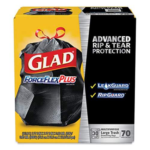 Glad Trash Bags, 30 gal, 1.05 mil, PK70
