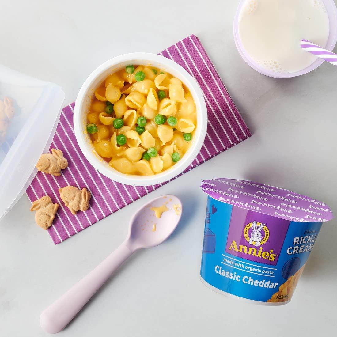 Annie's Homegrown Annie\'s Classic Cheddar Deluxe Rich and Creamy Microwave Mac & Cheese with Organic Pasta, 4 Ct, 2.6 OZ Cups