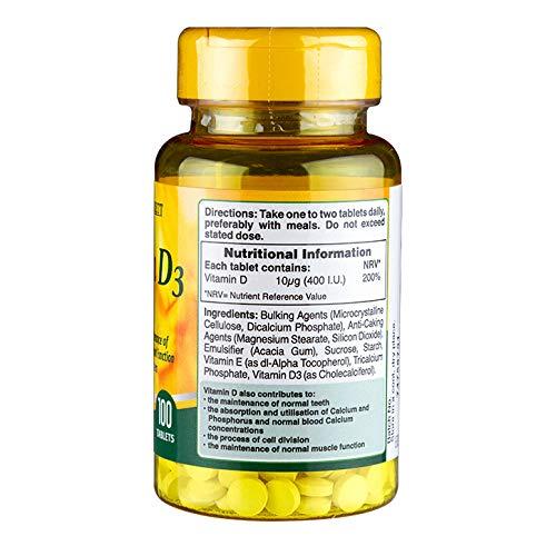 Holland & Barrett Holland & Barrett Vitamin D3, 10ug - 100 Tablets