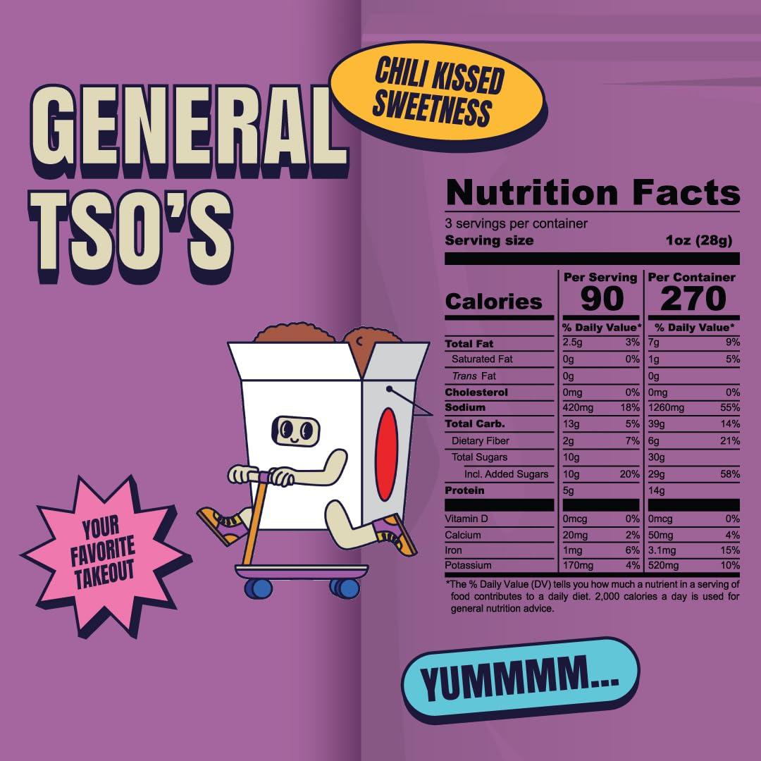 Louisville Vegan Jerky Louisville Vegan Jerky - General Tsos Vegan and Vegetarian Meat - Lip-Smacking Vegan-Friendly & Vegetarian Jerky - Non-GMO, Gluten-Free Low Fat High Protein Vegan Snacks