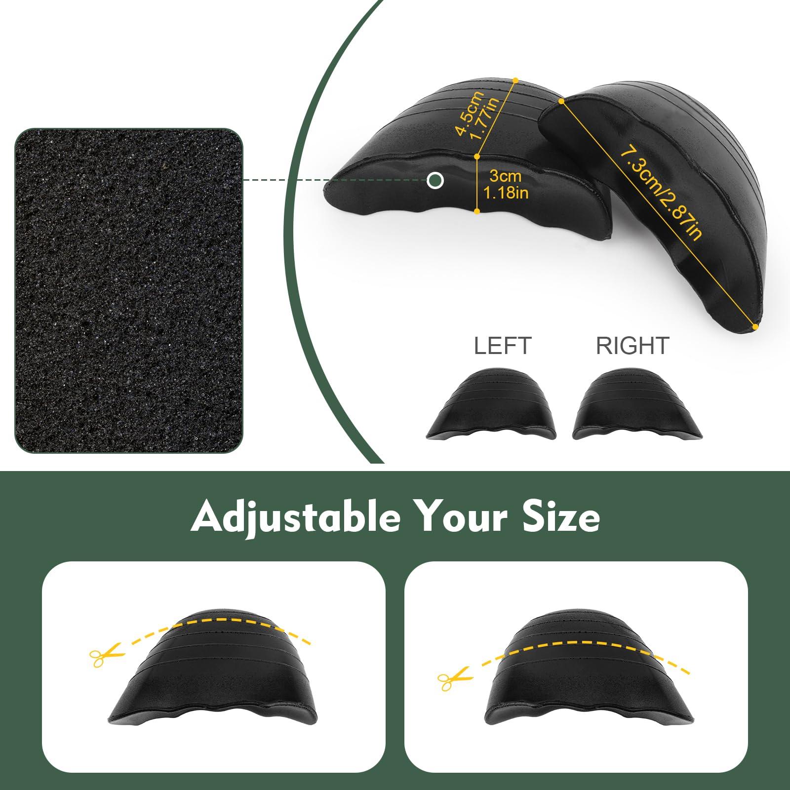 WALLFID 6 Pairs Shoe Filler Heel Inserts for Women,Toe Cushion Fillers Make Shoes Fit,high Heel Comfort Pads,Heel Pads,Half-Size Insoles Adjust Shoe Too Big for High Heels,Flats,Casual (Round Head)