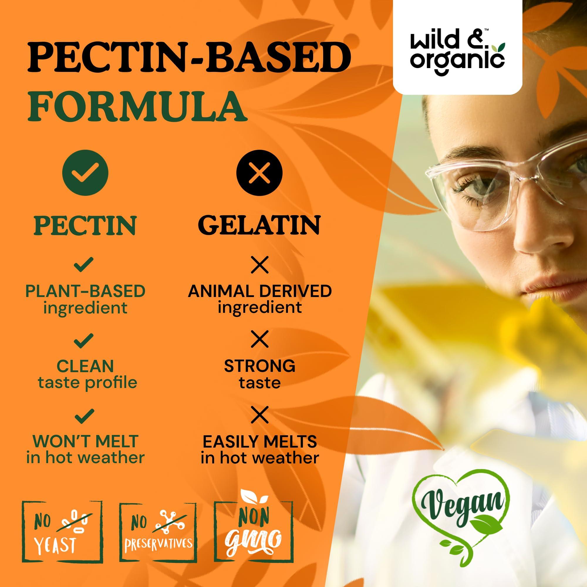 Wild & Organic Inulin Fiber Gummies 4000mg - Digestive Health w/Organic Chicory Root Inulin - Soluble Fiber Supplement w/Chicory Root Inulin Powder - Prebiotics Inulin for Gut Health - 60 Prebiotic Fiber Gummies