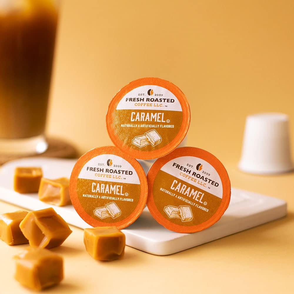Fresh Roasted Coffee Fresh Roasted Coffee, Caramel, Flavored Coffee Pods, 24 Count