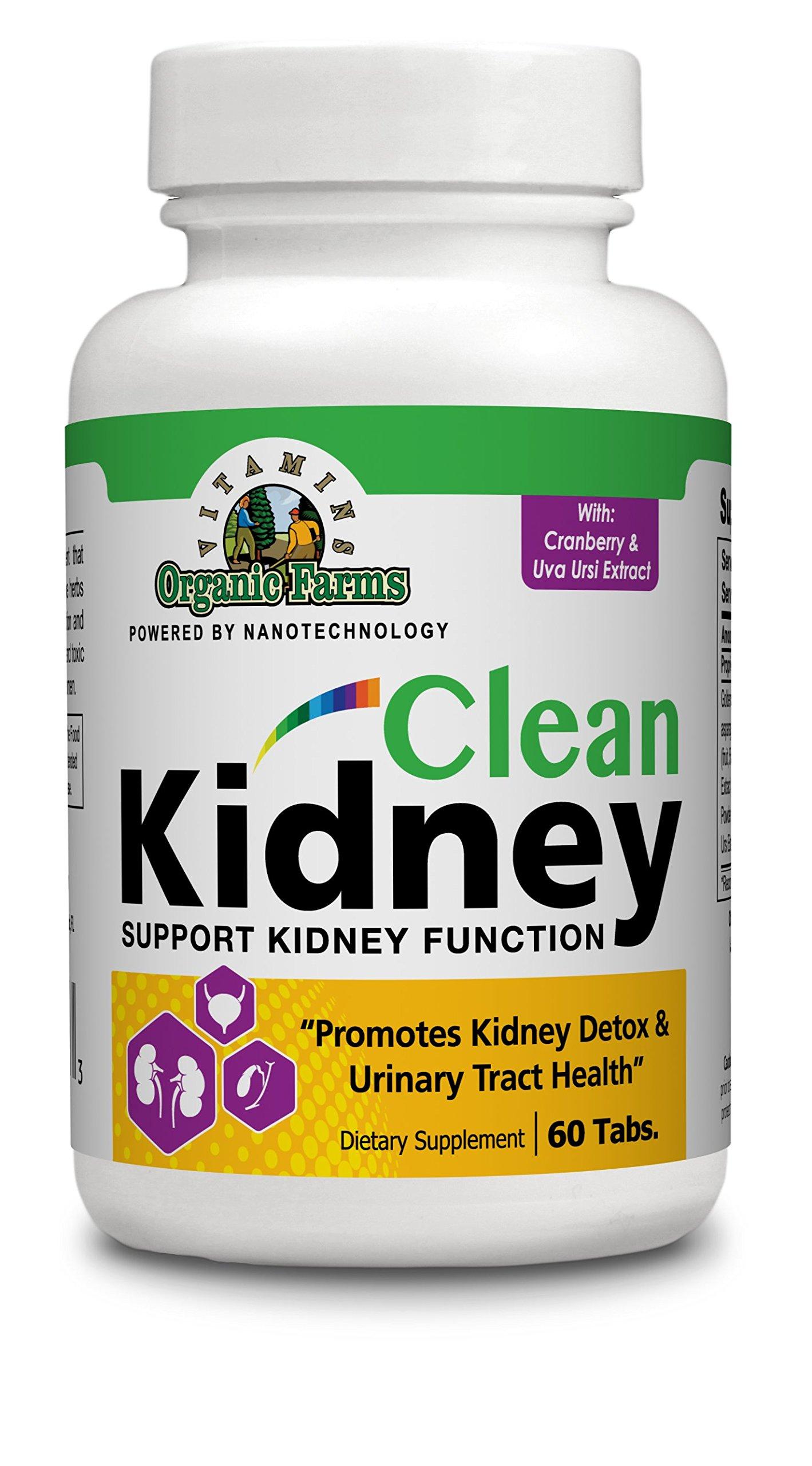 Organic Farms Vitamins Organic Farm Vitamins 100% Natural Kidney Cleanse to Support Kidney Function, Dietary Supplement Pills for Kidney Flushing, Strengthens The Kidneys, 60 Tablets