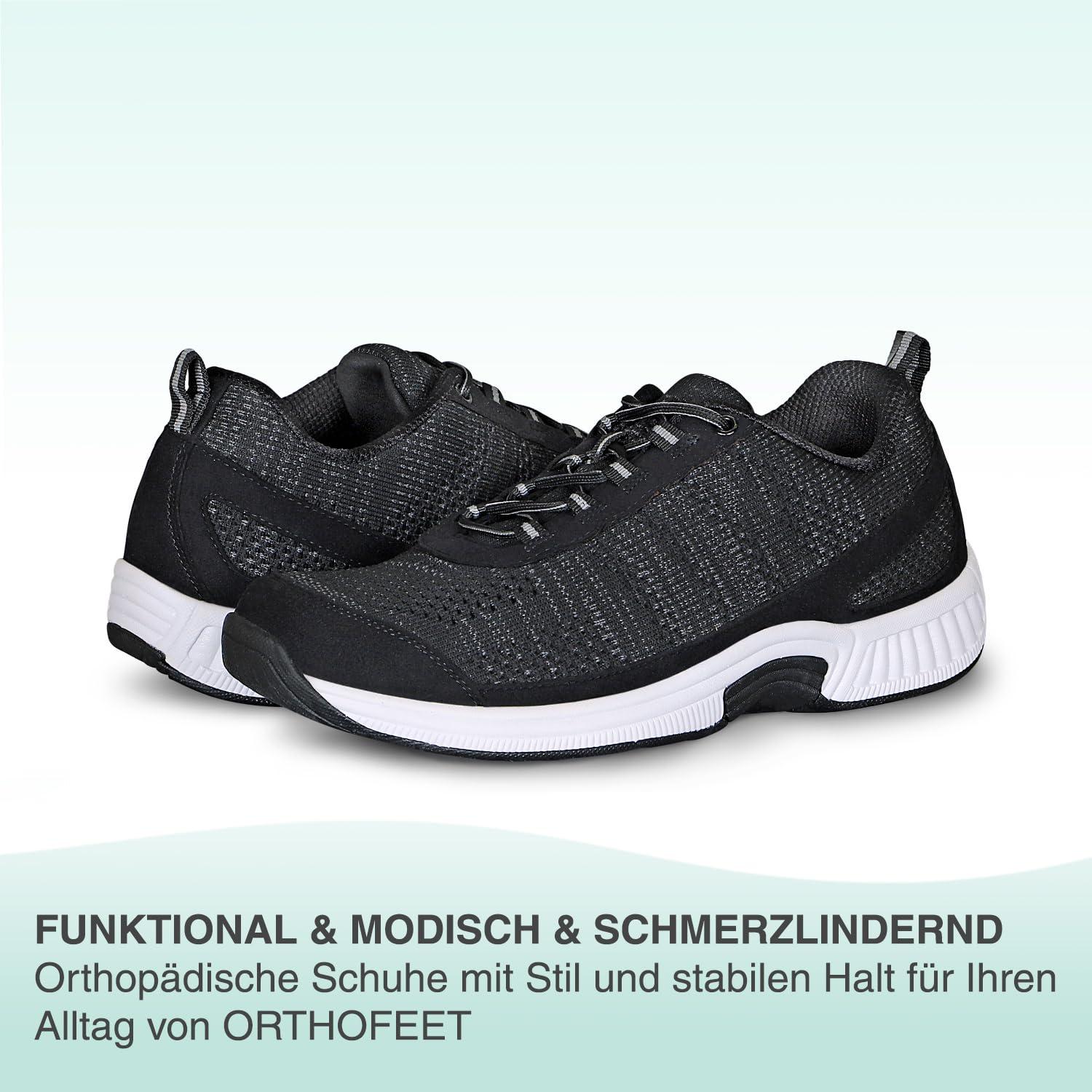 Orthofeet Orthofeet Men\'s Orthopedic Black Knit Lava Sneakers, Size 13 Wide