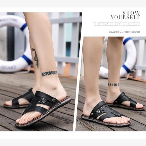 CLSQLXYJZC Men\'s Bunion Correction Sandals, Summer Comfy Flat Clip Toe Bunion Corrector Beach Walking Shoes, for Orthopedic Large Toe Bone Correction Sandals (Color : Black, Foot length : 25.5cm)