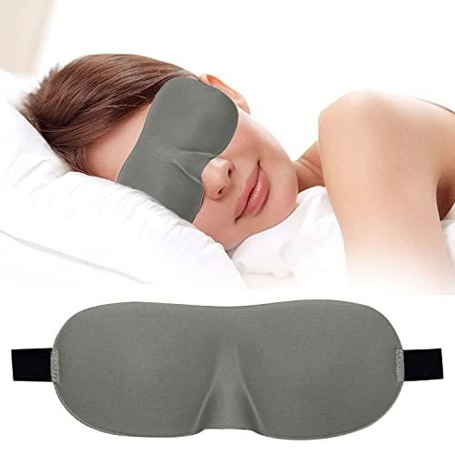 Trimming Shop 3D Contoured Eye Mask for Sleeping, Luxury Blindfold Sleep Mask with Adjustable Strap, Soft and Comfortable Night Eye Mask for Men Women, Light Blocking Eye Blinder for Travel Sleeping, Grey