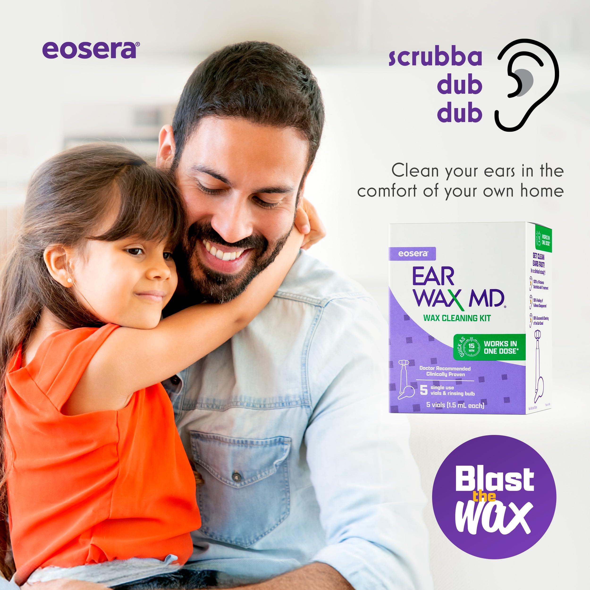 Earwax MD eosera Ear Wax MD Cleaning Kit - Fast-Acting Ear Wax Removal Drops & Rinse Bulb - Doctor Recommended, Clinically Proven Earwax Dissolver for Adults & Kids - Works in 15 Minutes