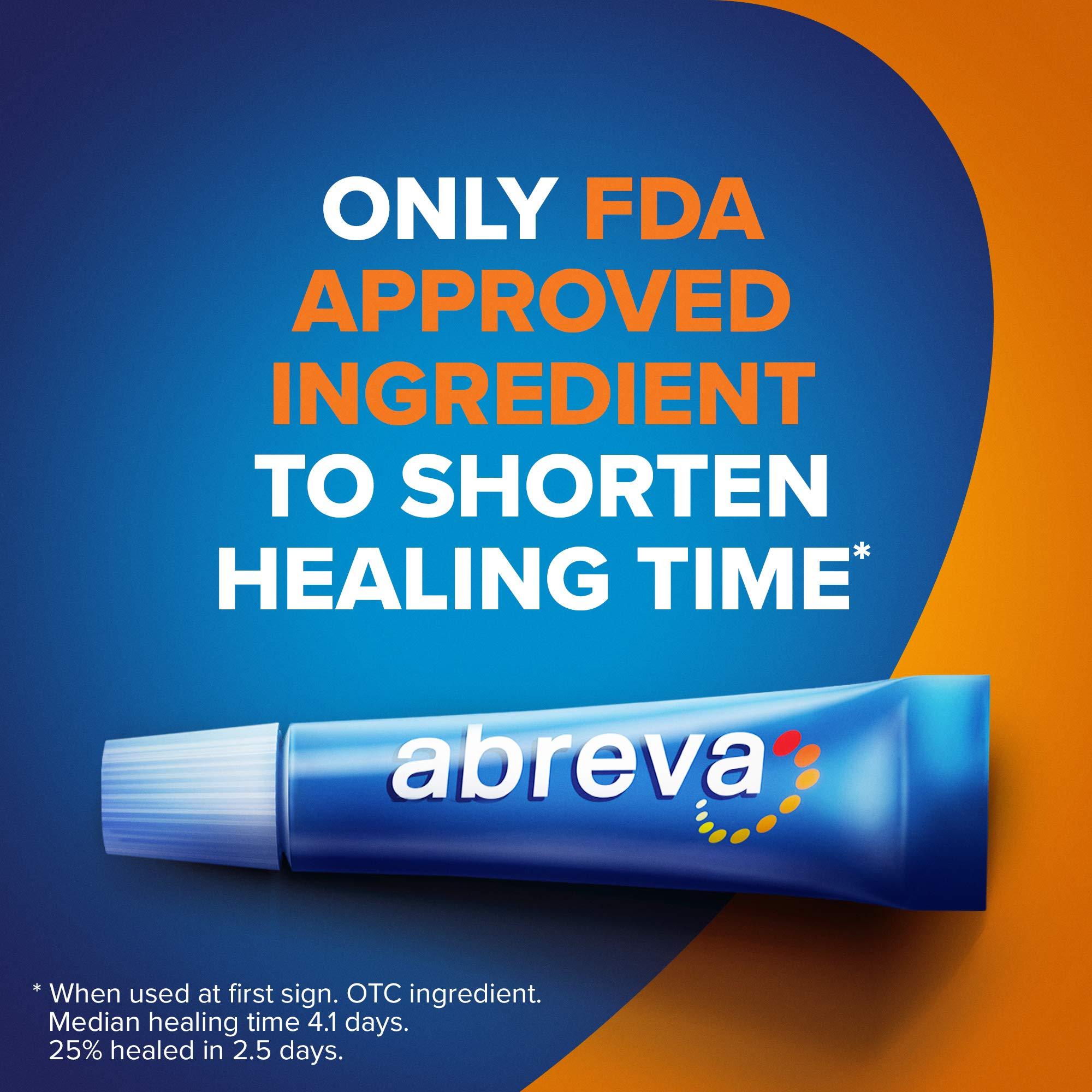 abreva Abreva 10 Percent Docosanol Cold Sore Treatment, Treats Your Fever Blister in 2.5 Days - 0.07 oz Tube x 2