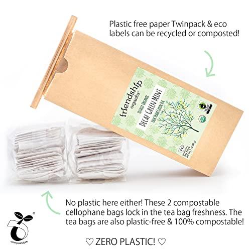 Friendship Organics Friendship Organics Decaf Green Mint Tea Bags, Organic and Fair Trade 44 Count (Pack of 2)