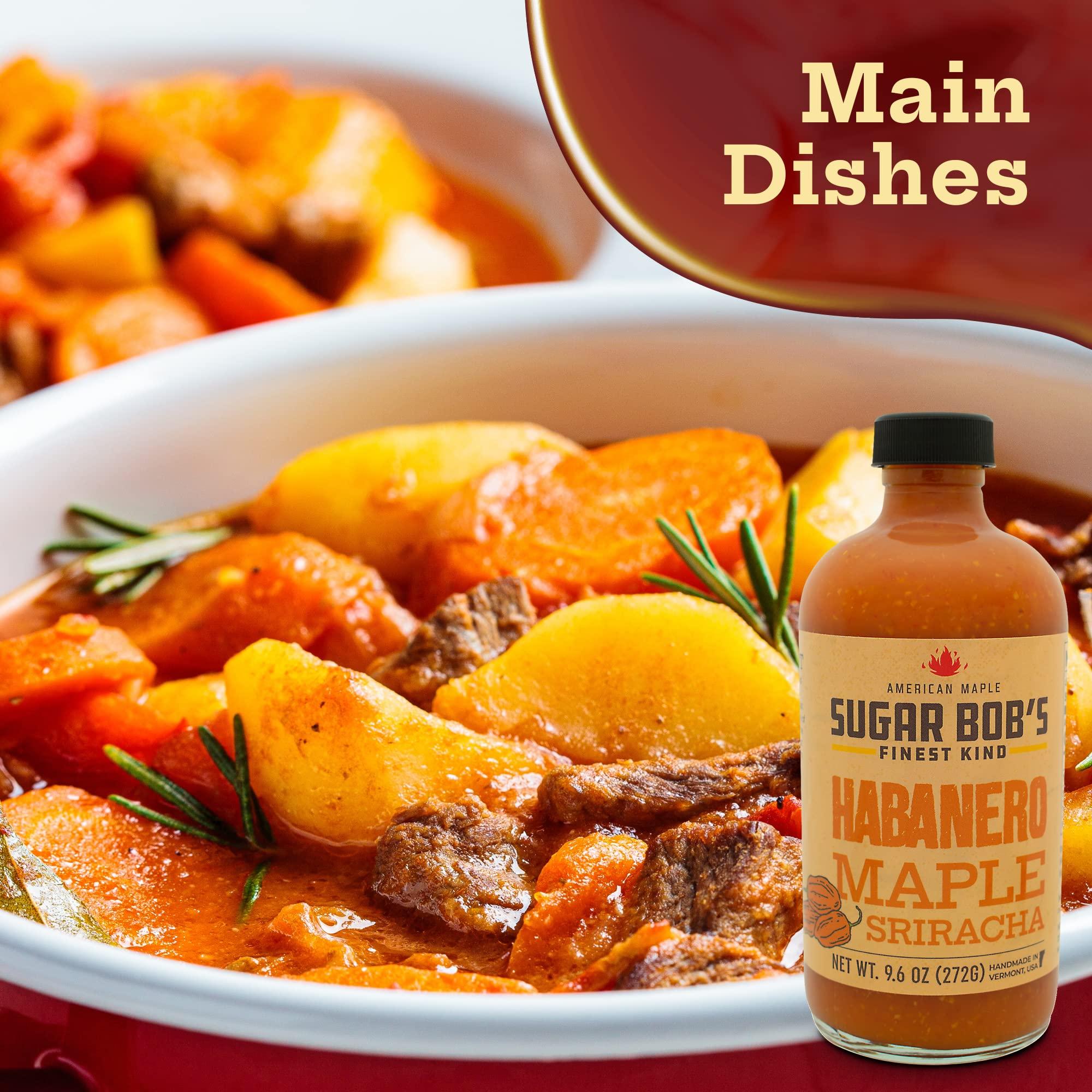 Sugar Bob's Finest Kind Sugar Bob\'s Finest Kind, Habanero Maple Sriracha Hot Sauce, Very Hot Sauce with Garlic, Bell and Habanero Peppers, Net Weight 9.6 oz